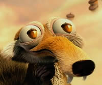 scrat the oice age squirrel fixated with acorns in his eyes